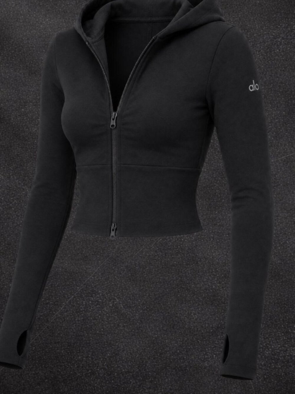 ALO Yoga Sway Full Zip Hoodie Black NWT